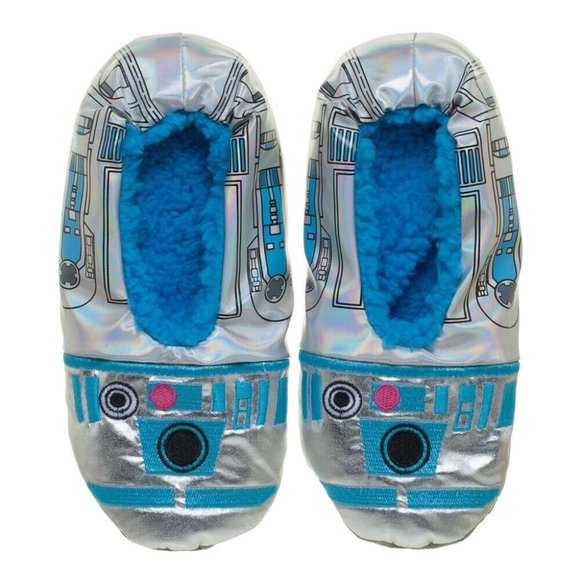 Star Wars R2D2 Metallic Slipper Socks - S/M‎ - Picture 2 of 3